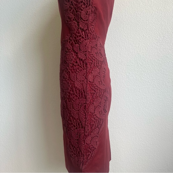 💓Peruvian Connection Burgundy Red Wool Embroidered Sheath Dress - Size 8 - Picture 9 of 16